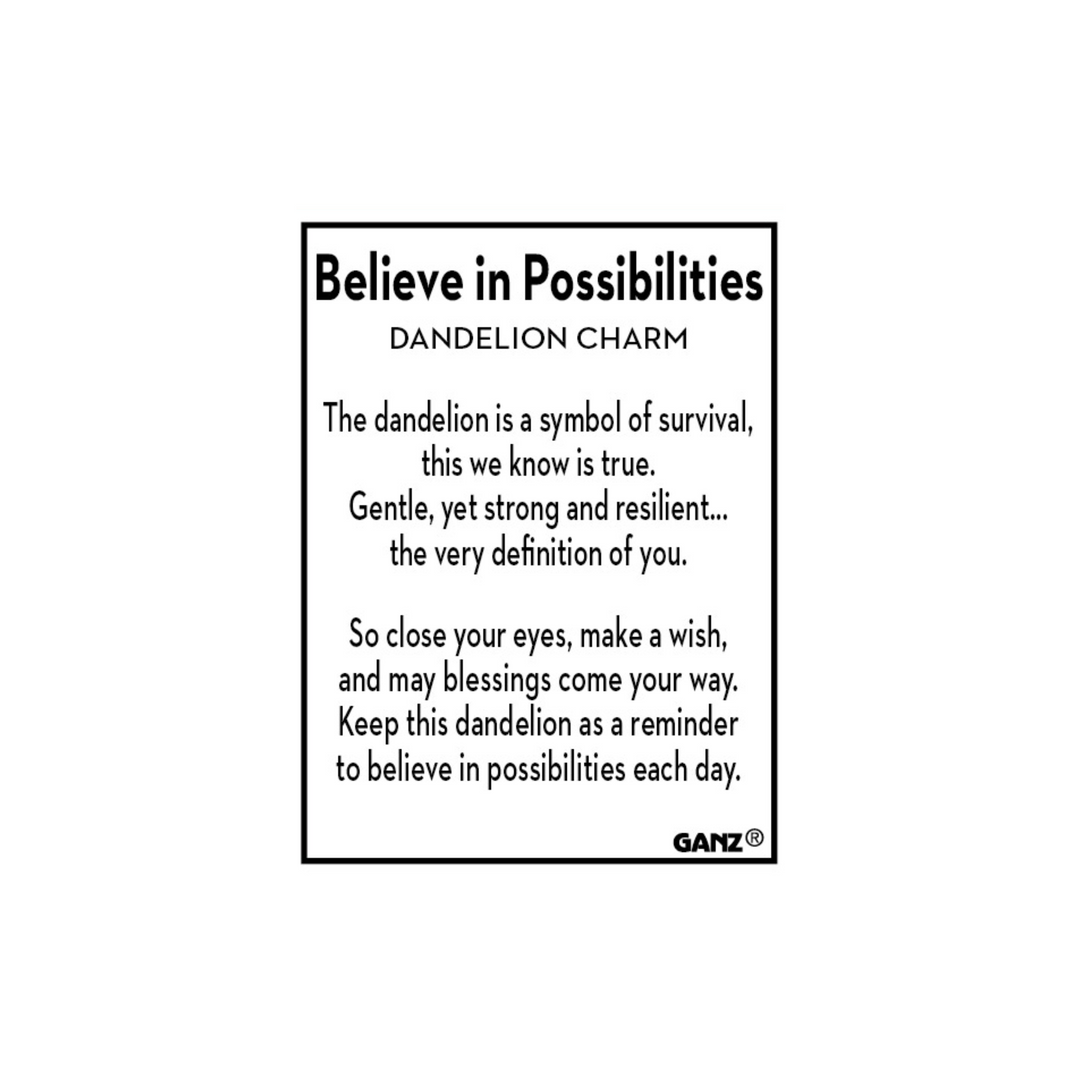 Believe in Possibilities Dandelion Charm