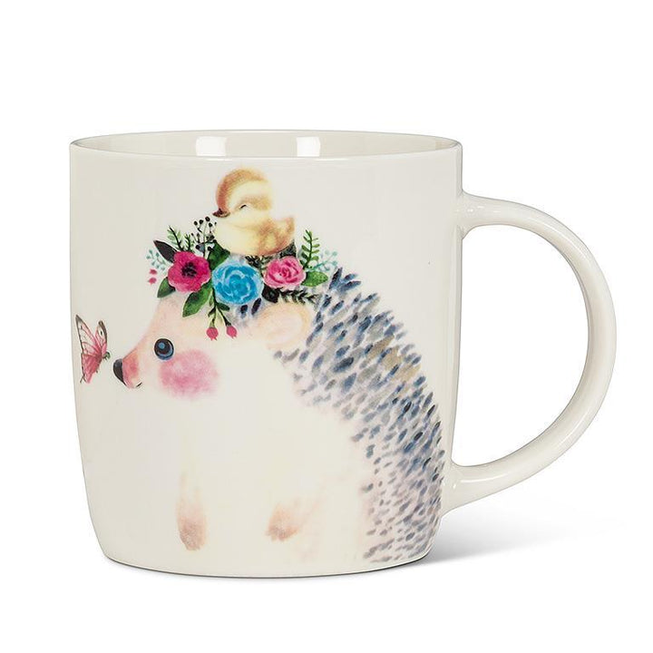 Charming Floral Hedgehog & Friends Mug