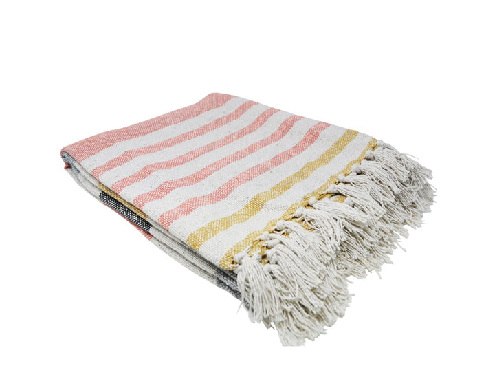 Beachy Cotton Striped Throw Blanket