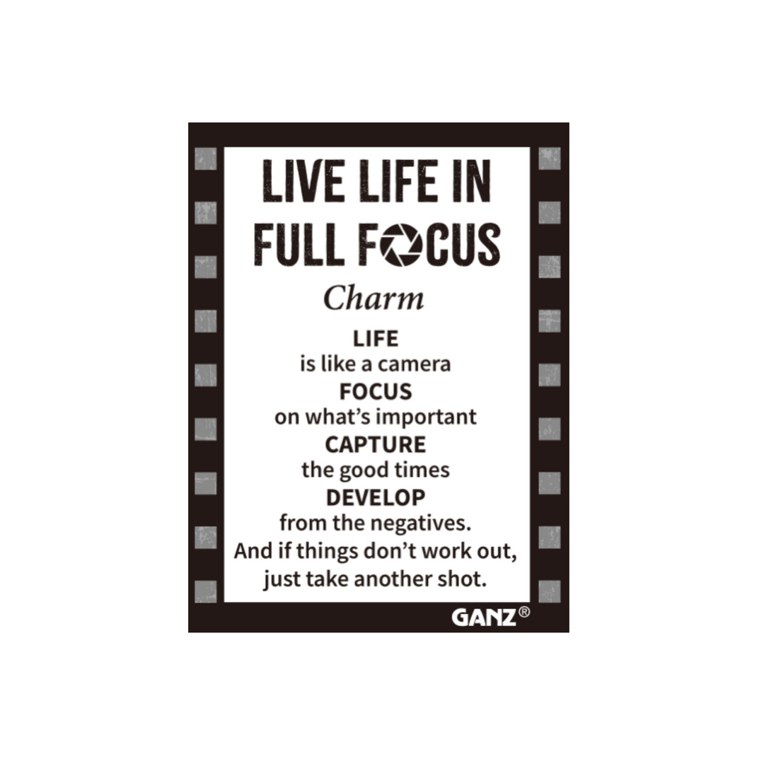 Live Life in Full Focus Camera Charm
