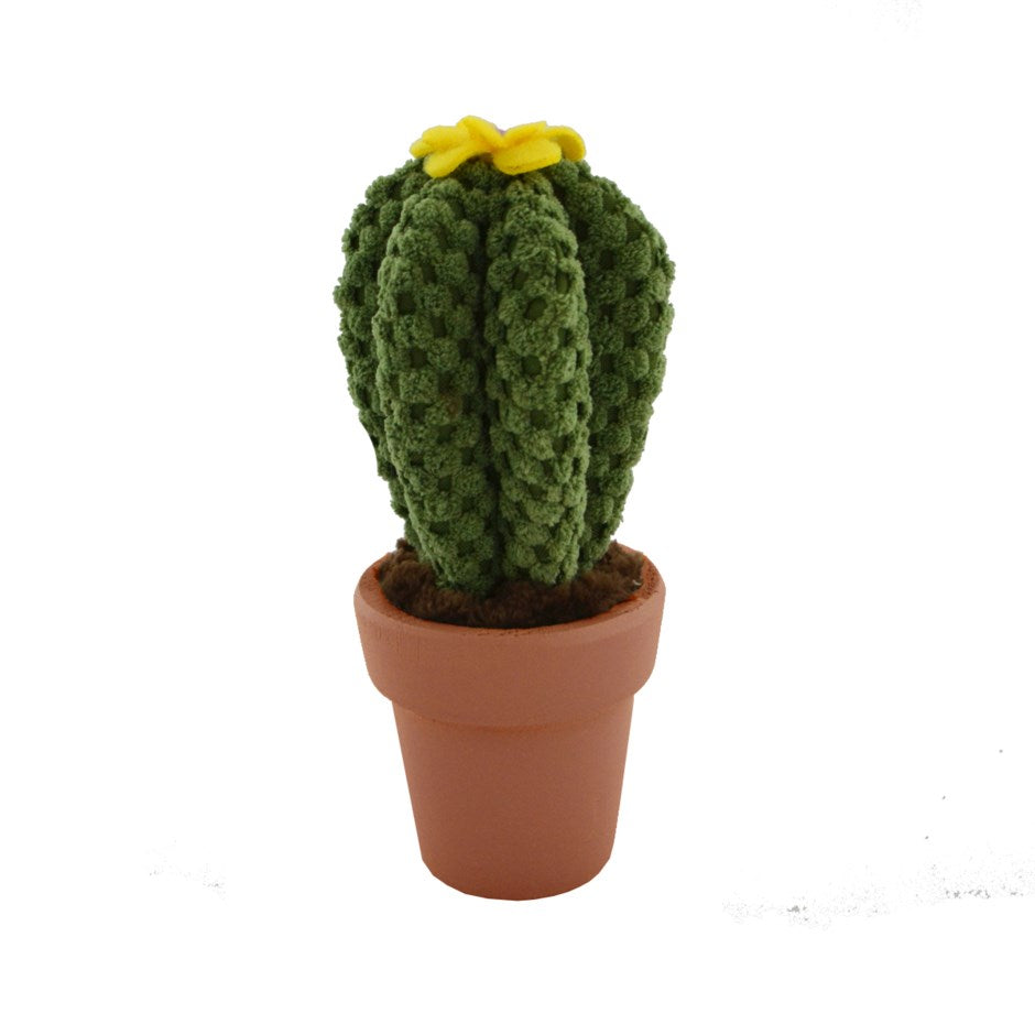 Plush Potted Cactus w/ Yellow Flower