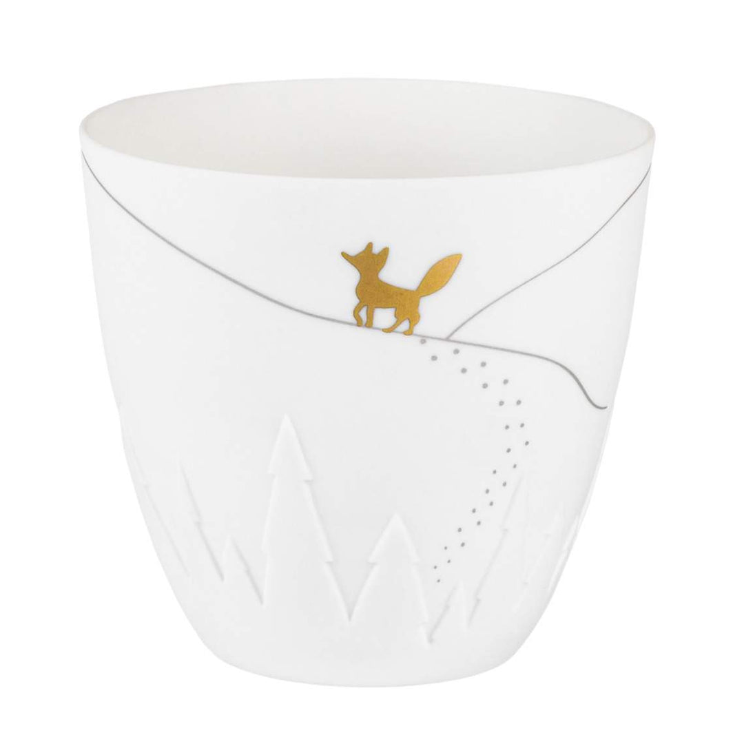 Gold Fox Porcelain Candle Holder