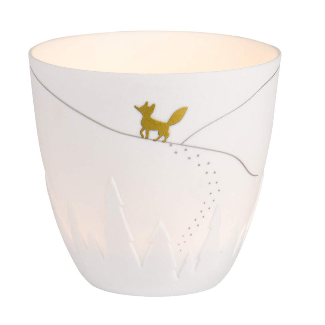 Gold Fox Porcelain Candle Holder