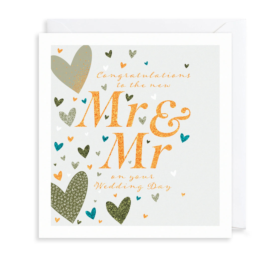 Congratulations to the New Mr & Mr Gold Foil Wedding Card