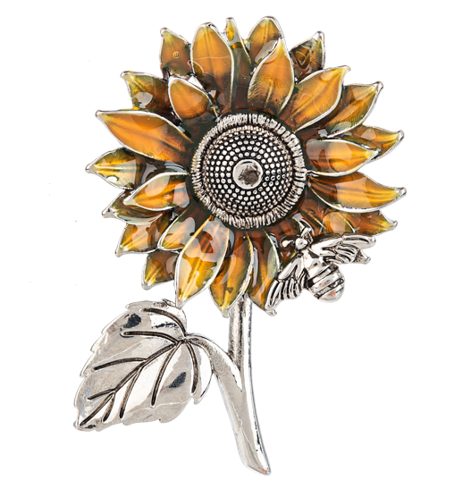 Cheery Sunflower Charm with Teeny Bee