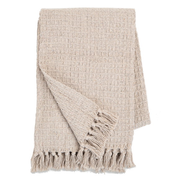 Natural Waffle Texture Woven Throw