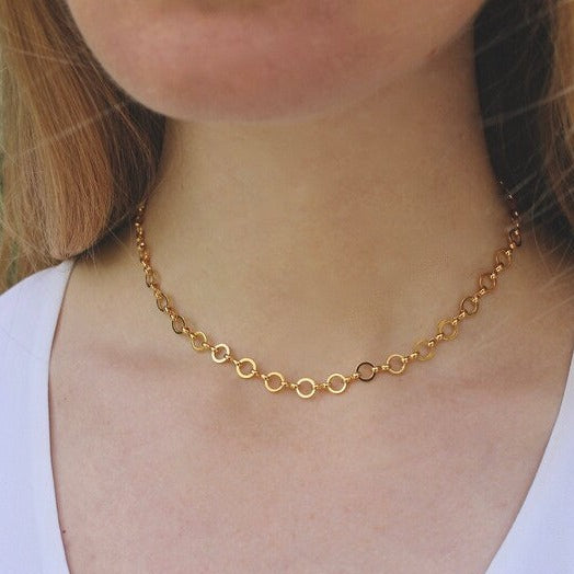 Open Circle Chain Necklace - Gold