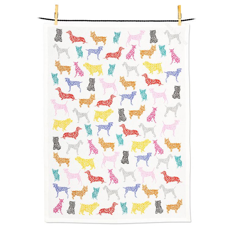 Speckle Dogs Tea Towel