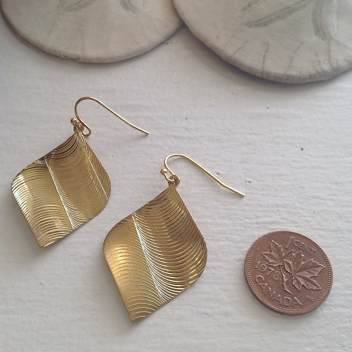 Modernist Drop Earrings | Brass