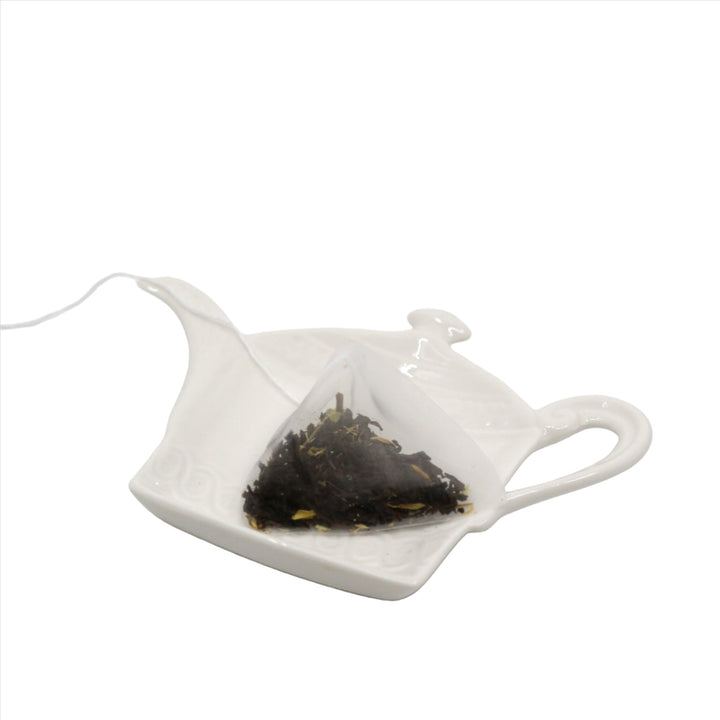 Ceramic Teabag / Infuser Drip Dish - White Teapot