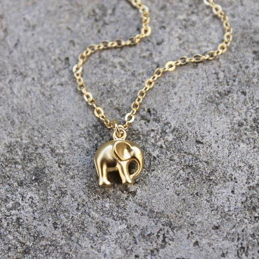 Tiny Elephant Necklace | Gold
