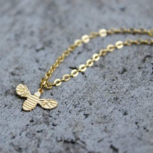 Tiny Honey Bee Necklace | Gold