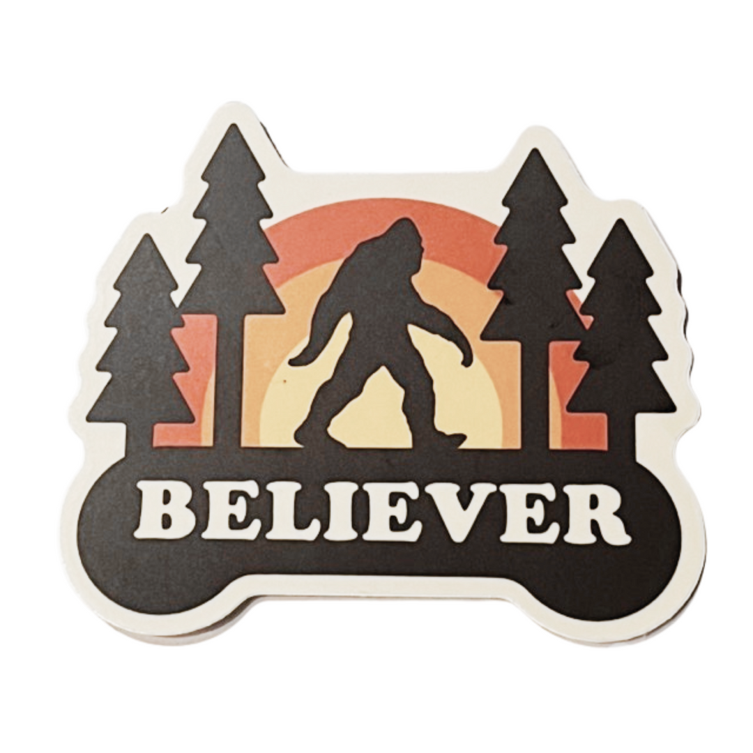 Vinyl Sticker | "Believer" Sasquatch Forest Sunset
