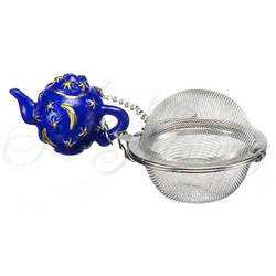 Tea Ball Infusers w Blue Teapot Charm