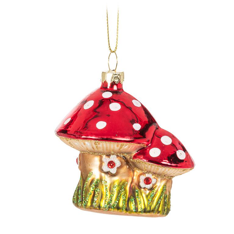 Glass Mushroom Duo Ornament