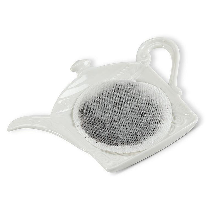 Ceramic Teabag / Infuser Drip Dish | White Tea Pot