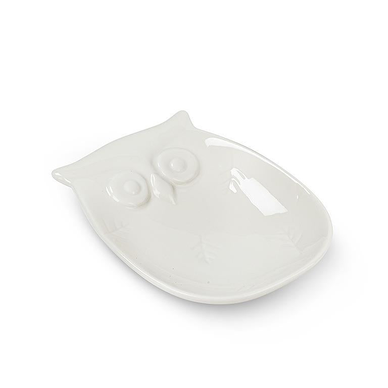 Bone China Owl Teabag / Infuser Drip Dish