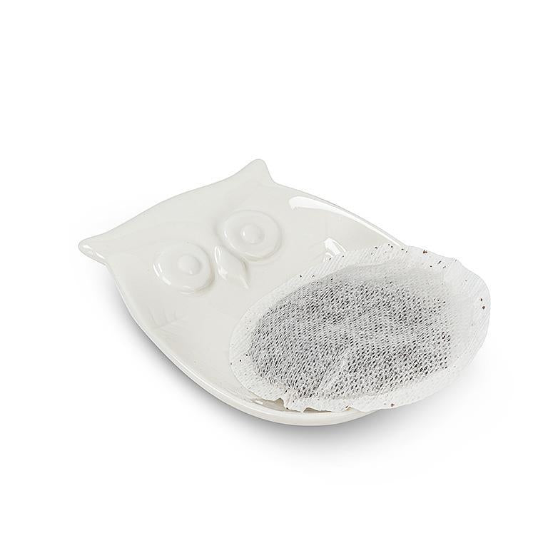 Bone China Owl Teabag / Infuser Drip Dish