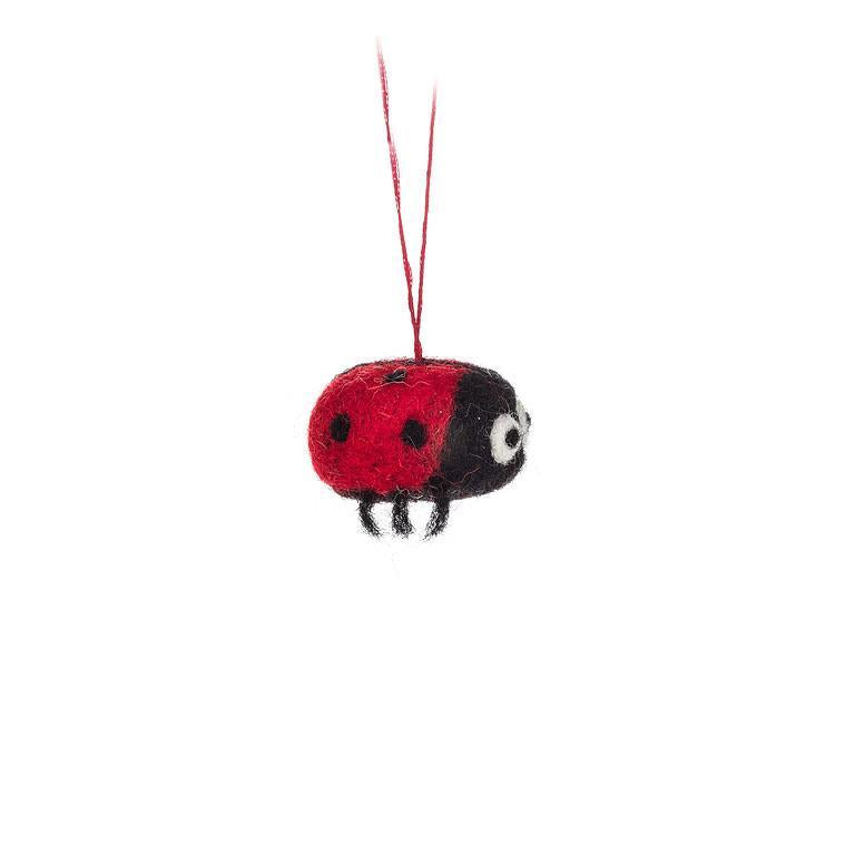 Handmade Felted Mini Ladybug Ornament