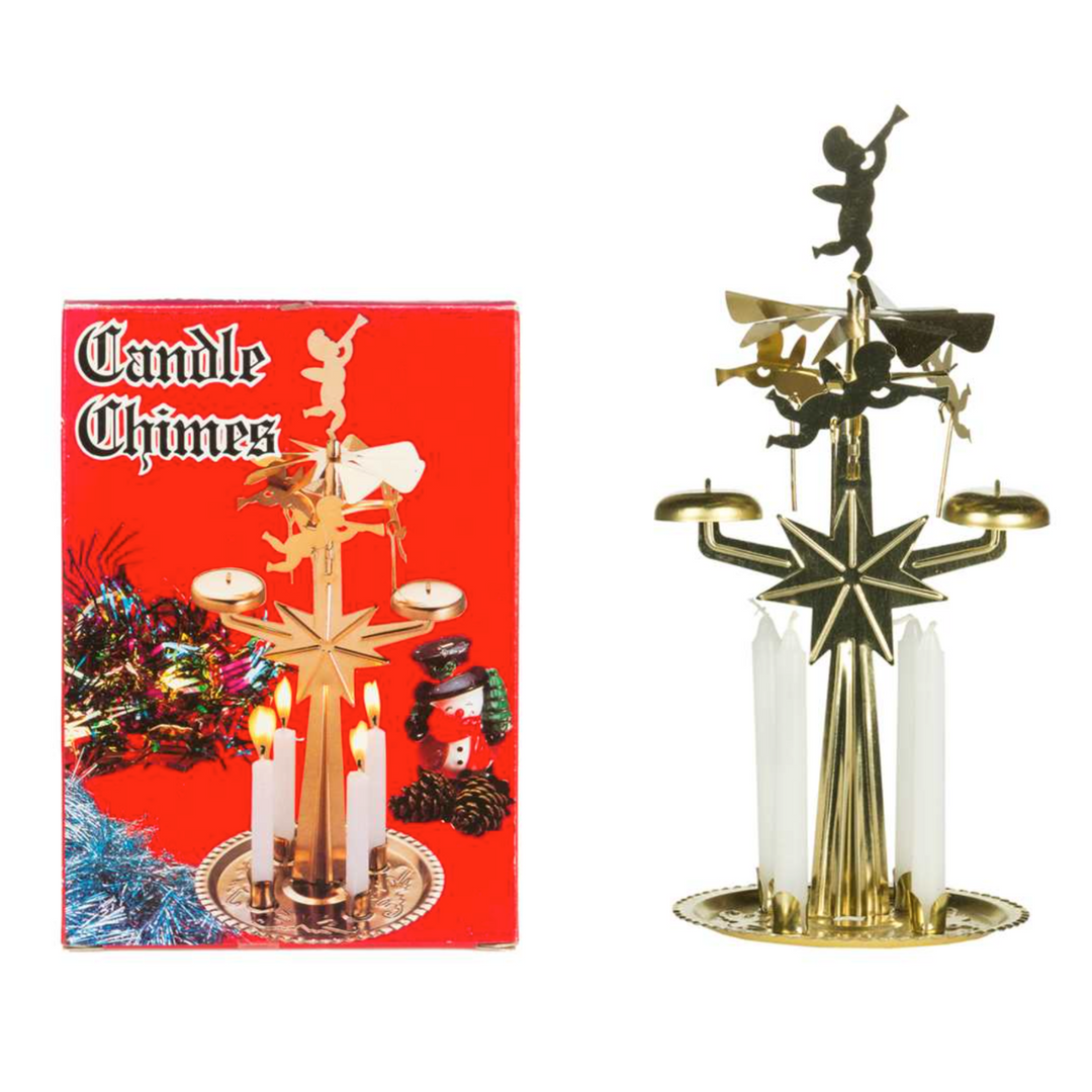 Traditional Brass Twirling Angel Candle Chime Set