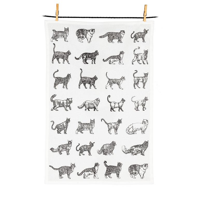 Illustrated Cats Cotton Tea Towel