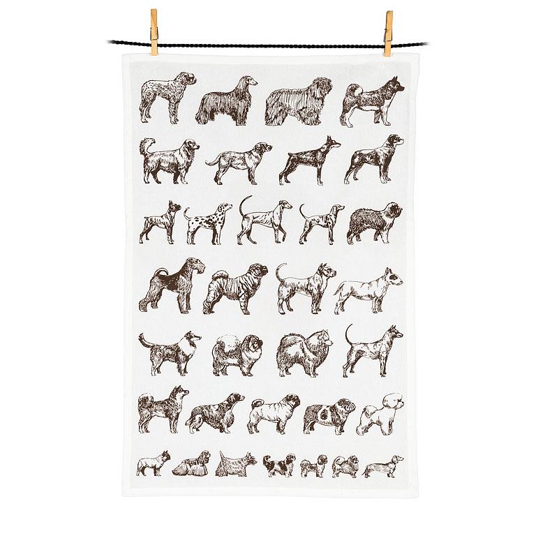 Illustrated Dogs Cotton Tea Towel