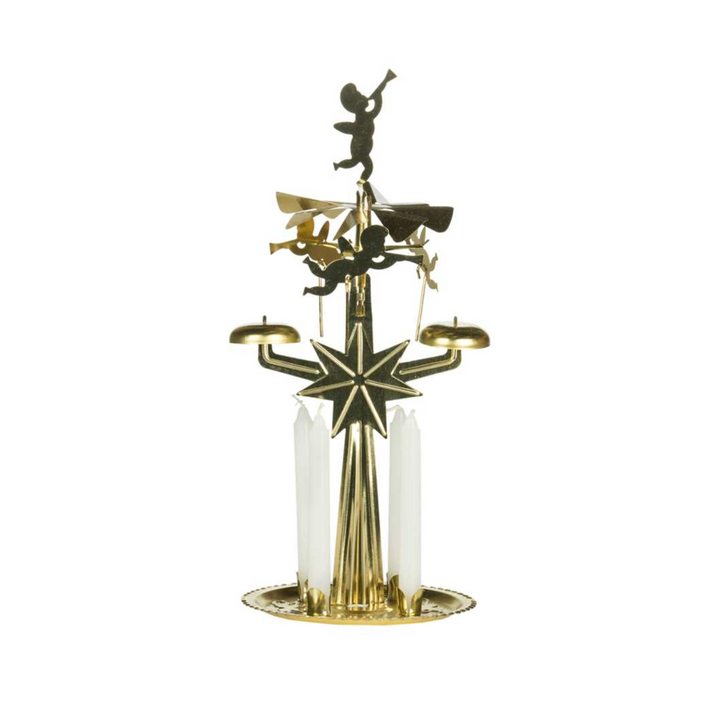 Traditional Brass Twirling Angel Candle Chime Set