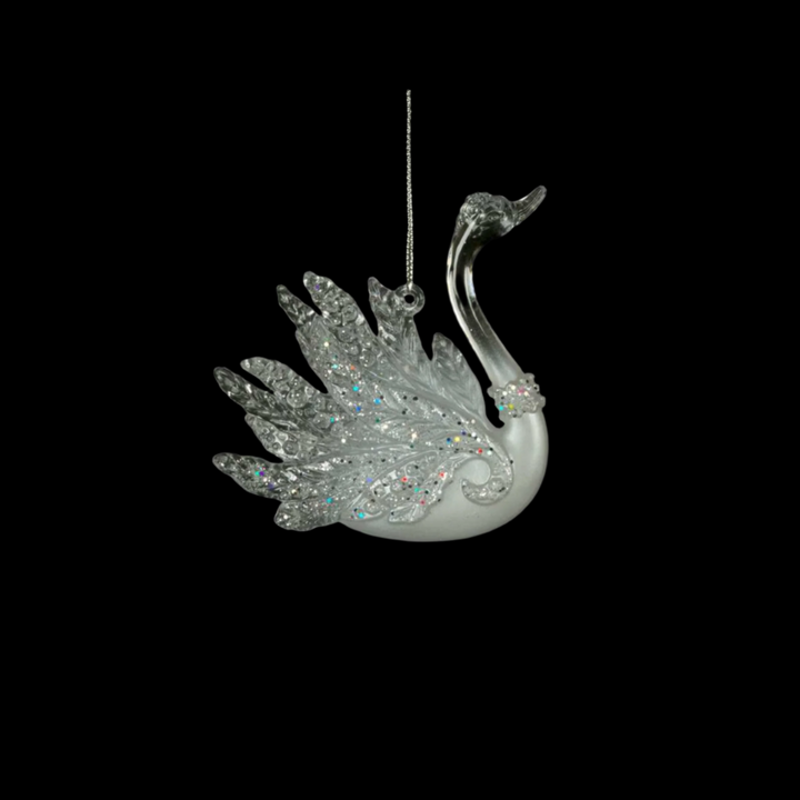 Elegant Sparkling Swan Ornament