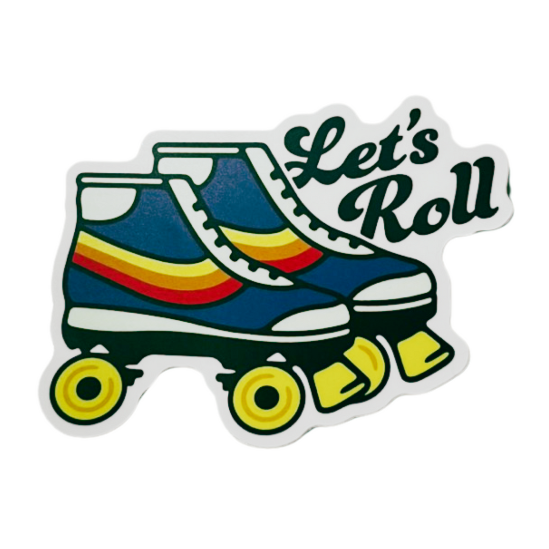 Vinyl Sticker | "Let's Roll" Vintage Roller Skates