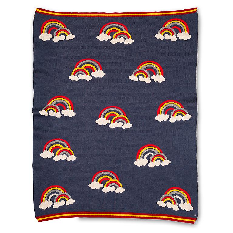Rainbow Knit Baby Blanket