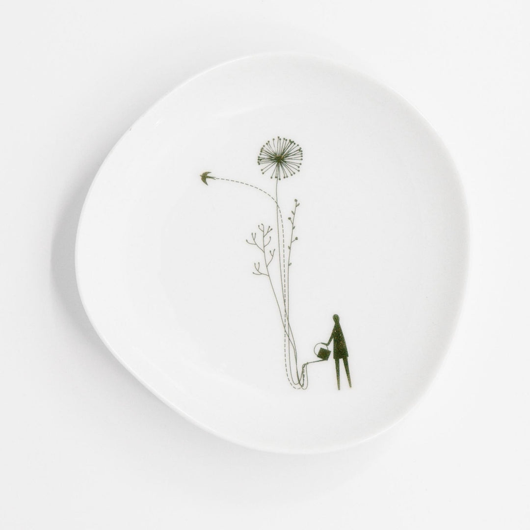 Wonderland Porcelain Dish | Watering Flowers