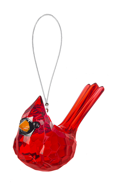 Elegant Cardinal Prism Ornament