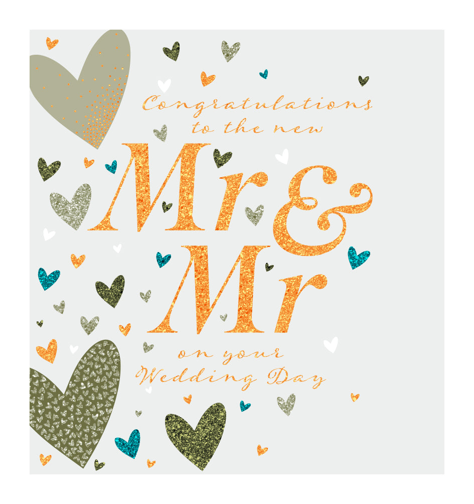 Congratulations to the New Mr & Mr Gold Foil Wedding Card