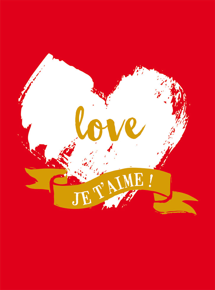 Love ♡ Je T'Aime! Embossed Greeting Card