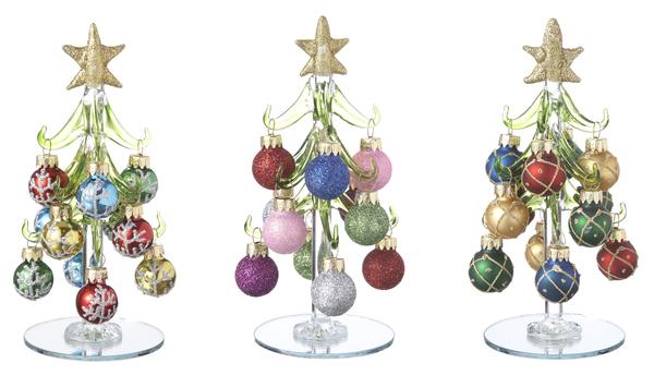 Vintage Style Christmas Trees with Baubles