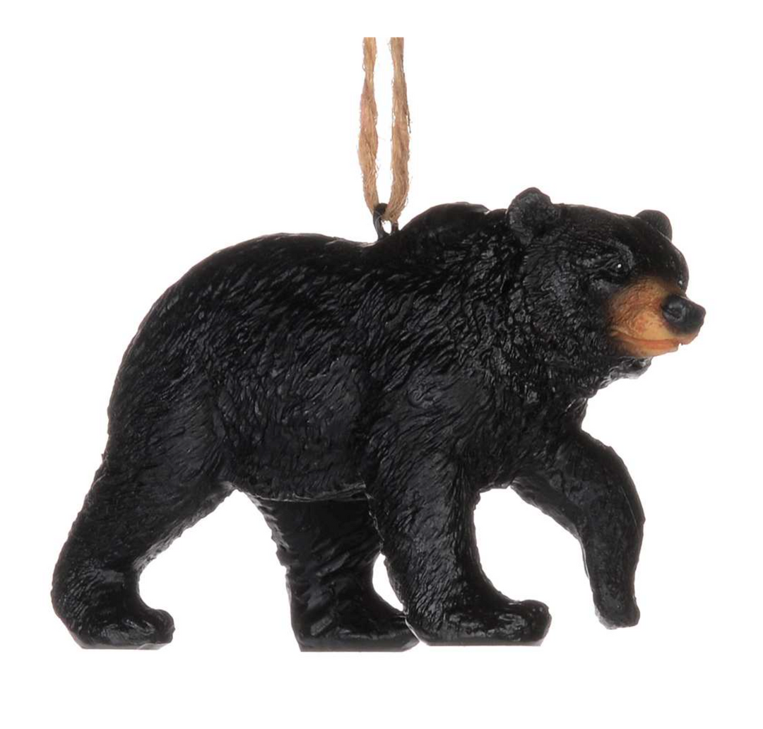 Happy Walking Black Bear Ornament