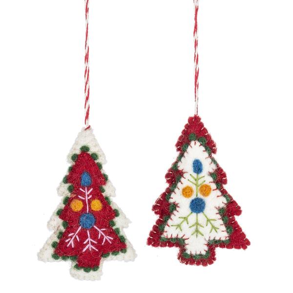 Embroidered Felt Holiday Tree Ornament