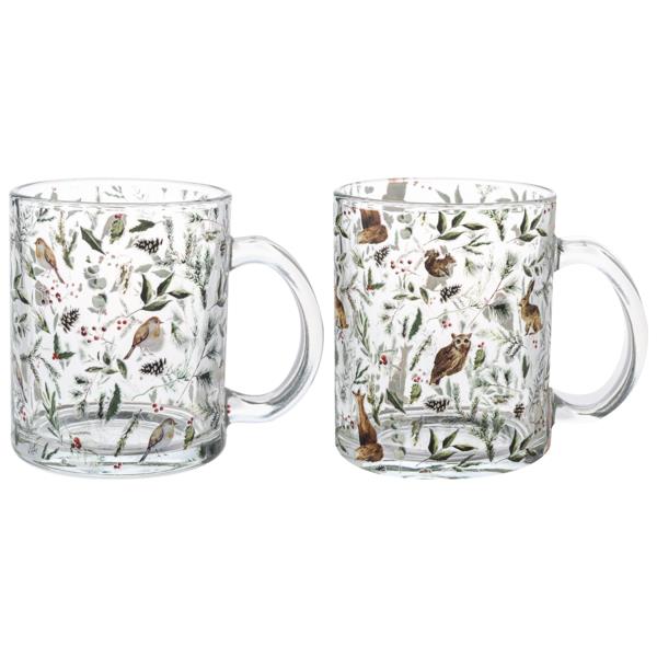 Woodland Clear Glass Mug