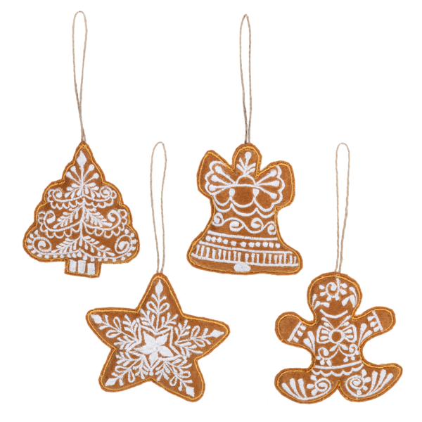 Embroidered Gingerbread Ornament