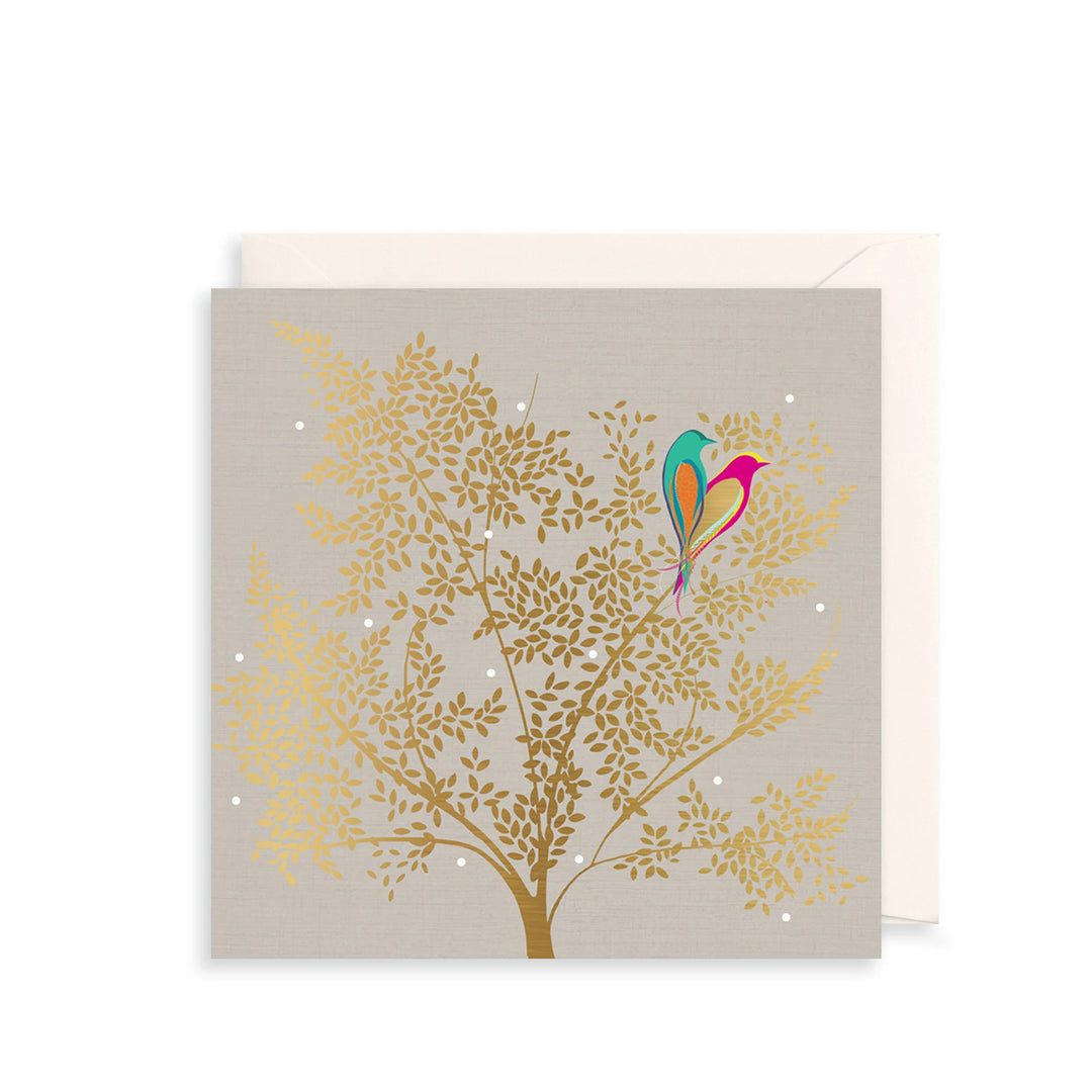 Winter Lovebirds Foil & Embossed Greeting Card
