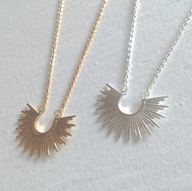 Sunburst Pendant Necklace | Gold
