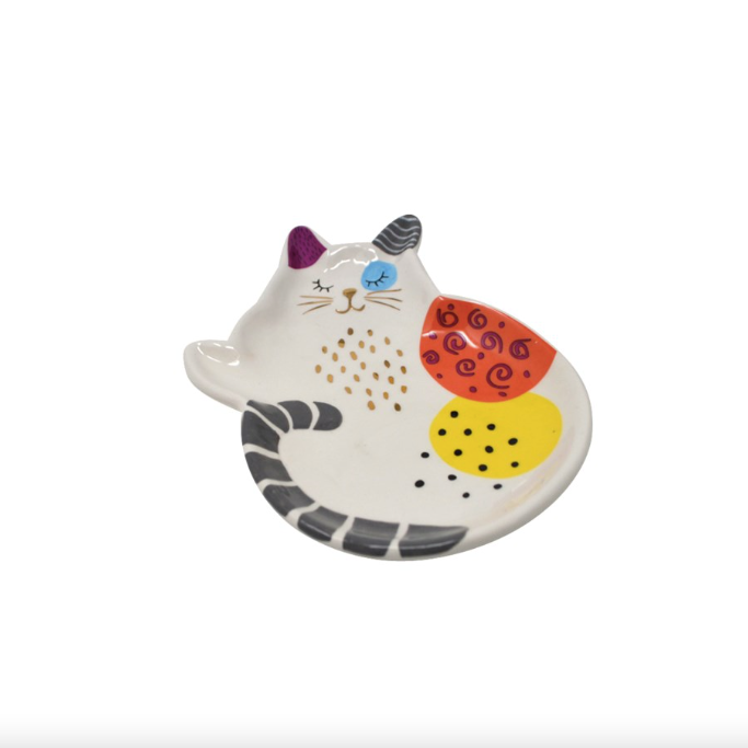 Colourful Cat Trinket Dish