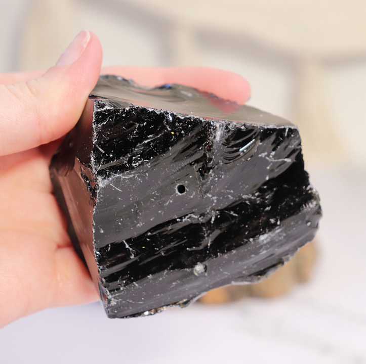 Gemstone Incense Stick Holder |  Black Obsidian