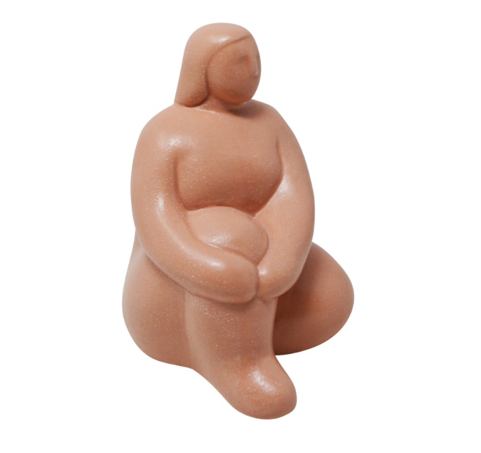 Seated Woman Figurine | Matte Pink