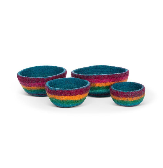 Artisanal Felt Rainbow Bowls