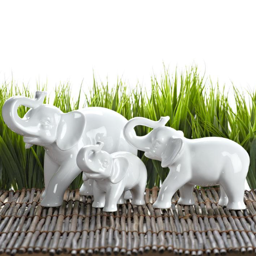 White Ceramic Elephant Figurine