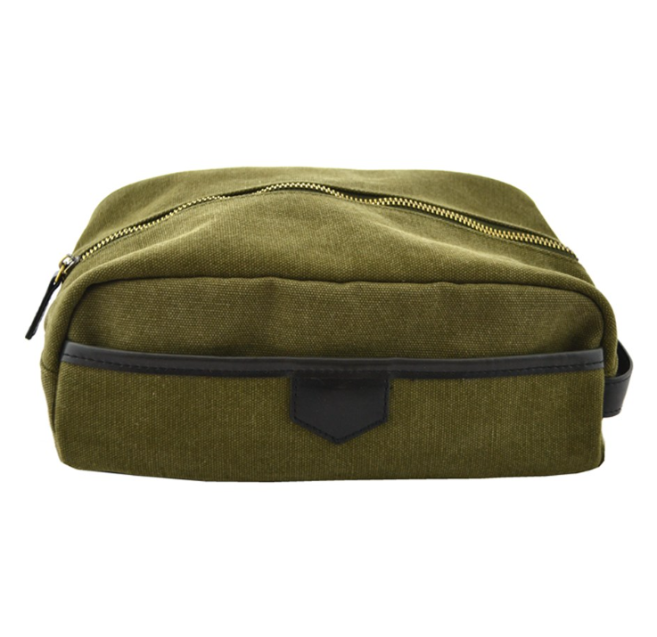 Khaki Travel Pouch / Cosmetic Bag