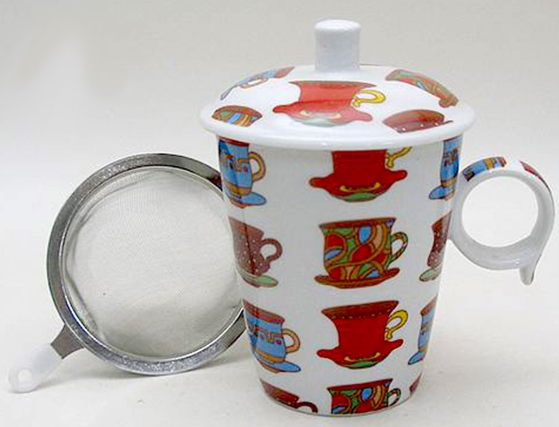 Tea Time Covered Mug w Strainer