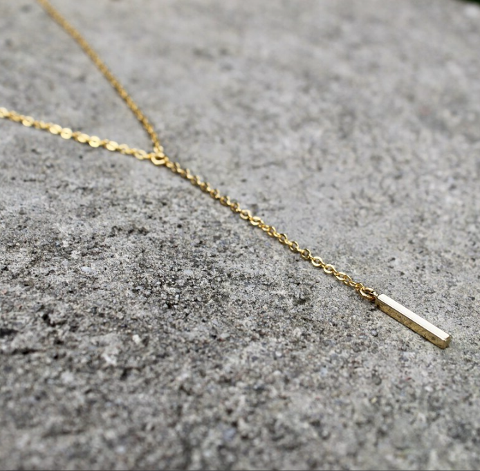 Drop Bar Necklace | Gold