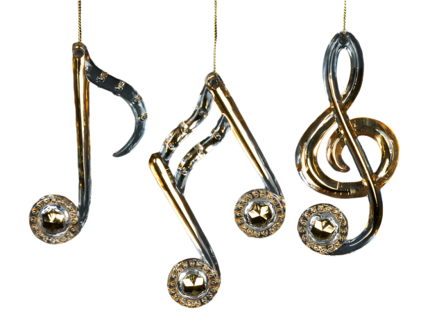 Musical Note Ornament Gold & White